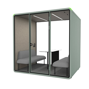 Cabina de oficina ventilada e insonorizada para reuniones, cabina de oficina móvil para 4 personas, adecuada para oficinas de diseño abierto. - Product Image 2