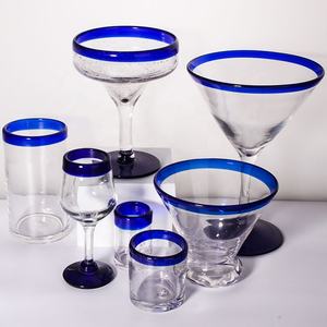 メキシコの手吹きコバルトブルーリムストロングモダンジャイアントマルガリータマティーニカクテルグラス、バー、レストラン用 - Product Image 6