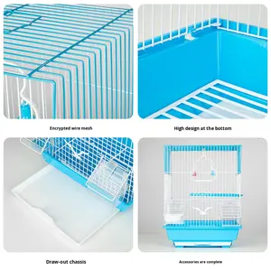 Cage à oiseaux ornementale en métal classique moderne de luxe, petite <span class=keywords><strong>taille</strong></span>, facile à installer, revêtement en poudre pour perruches, calopsittes - Product Image 4