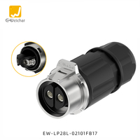 Connecteur d'alimentation industriel étanche IP68 50A 500V EW-LP28 en métal, 2/3 broches mâle/femelle, pour câblage électrique LED