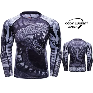 Üreticileri döküntü guard toptan uzun kollu spor giyim grappling rashguard