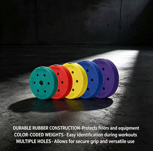 Discos de <span class=keywords><strong>Pesas</strong></span> para Sentadillas de 6 Agujeros, Unisex, para Gimnasio en Casa, 20kg/30kg/50kg, Rellenos de Cemento, Antideslizantes, Duraderos y Ecológicos - Product Image 1