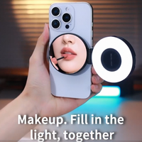 Anneau lumineux pour selfie rechargeable, portable, à clipser, avec 40 LED pour la photographie sur smartphone, la vidéo caméra, pour filles