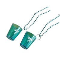 Mini verres à shot personnalisés avec logo, 2 oz, en plastique, pour fêtes, avec collier de perles