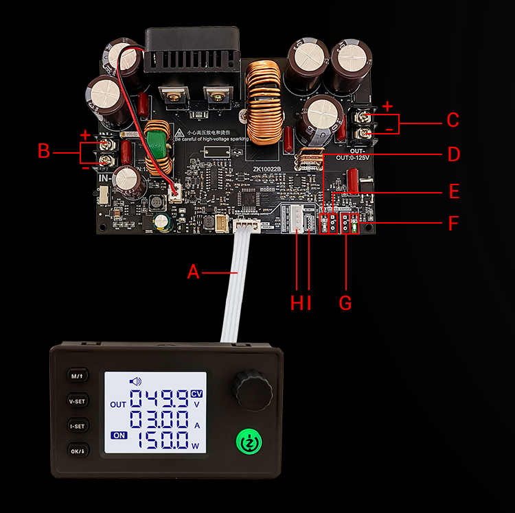 WUZHI 10022 DC Adjustable Power Supply Module 125V/22A - Regulated