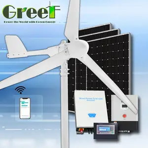 Kit de turbina eólica, 2kw 3kw greef energy off/on grid tie kit para uso doméstico para gerar eletricidade