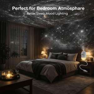 Galaxy Star Night <b>Light</b> Projector 2-in-1 Mini Portable LED 3 Replaceable Slides 360 Adjustable Brightness for Bedroom Home - Product Image 2