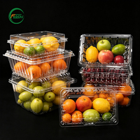 Flash Crystal Clear Wegwerp PET Plastic Fruitdoos Ademende Clamshell Verpakking voor Salade en Champignons