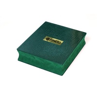Coffret à bijoux Pinuo de luxe vert émeraude à motif crocodile, base en velours avec logo doré, pour bagues, colliers et boucles d'oreilles, emballage cadeau