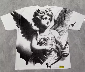 เสื้อผ้าผู้ชายเสื้อยืด Y2K สตรีทแวร์ผ้าฝ้าย100% คุณภาพสูงเสื้อยืดยาแก้ไอจำนวนมากสำหรับผู้ชาย - Product Image 1