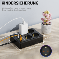 VINISEM Industrial EU Plug Extension Power Socket 4 Way 2 USB 2 Type-C Port Protector contra sobretensiones Protección contra sobrecarga eléctrica 4 Way 2