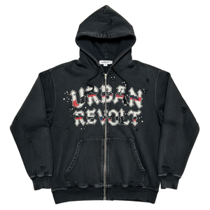 Sudadera con Capucha Urban Revolt para Hombre, Estilo Oversize, Streetwear, Algodón Desgastado, Felpa Francesa, Otoño - Product Image 1
