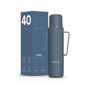 Botella de Viaje Deportiva de Acero Inoxidable de 40 oz, Personalizada, Grande, con Doble Tapa, Termo con Asa para Compartir - Product Image 4