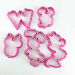 Emporte-pièces à poussoir en plastique écologique, design <span class=keywords><strong>souris</strong></span> de dessin animé, pour fondant, décoration de gâteaux et découpe de biscuits et gâteaux, en stock - Product Image 1