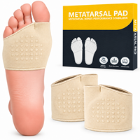 Coussinets métatarsiens pour femmes et hommes, coussinets en gel pour l'avant-pied, coussinets de soutien pour le nerf de Morton et la métatarsalgie, beige