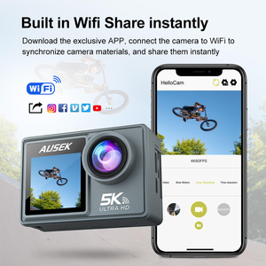 5K 30FPS 4K 60FPS Precio de fábrica Cámara DE ACCIÓN EIS WIFI Pantallas duales Cámara deportiva con antivibración y visión nocturna Cámara lenta - Product Image 5