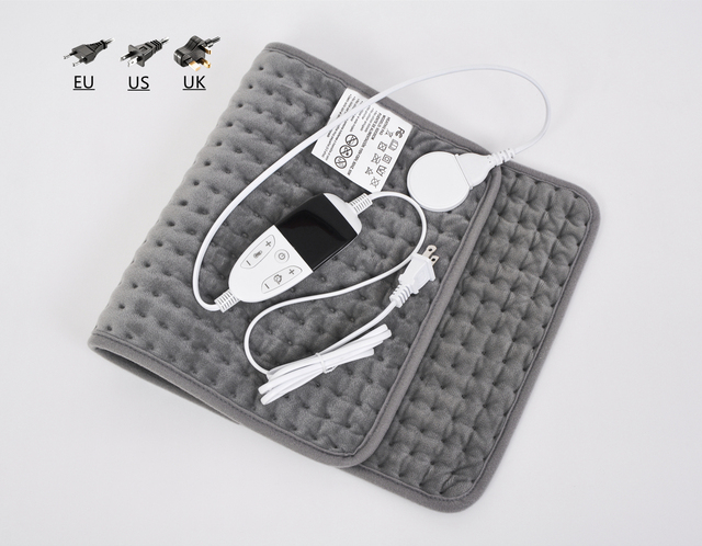 60X30CM Physiotherapy Relief Body Pain Soft and Flexible Micro Plush Fabric Gray Electric Moist Heat Therapy Pad