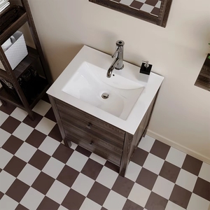 Lavabo en céramique blanc fin de luxe CUPC, à poser, à trou unique, moderne, brillant, pour salle de bain - Product Image 2