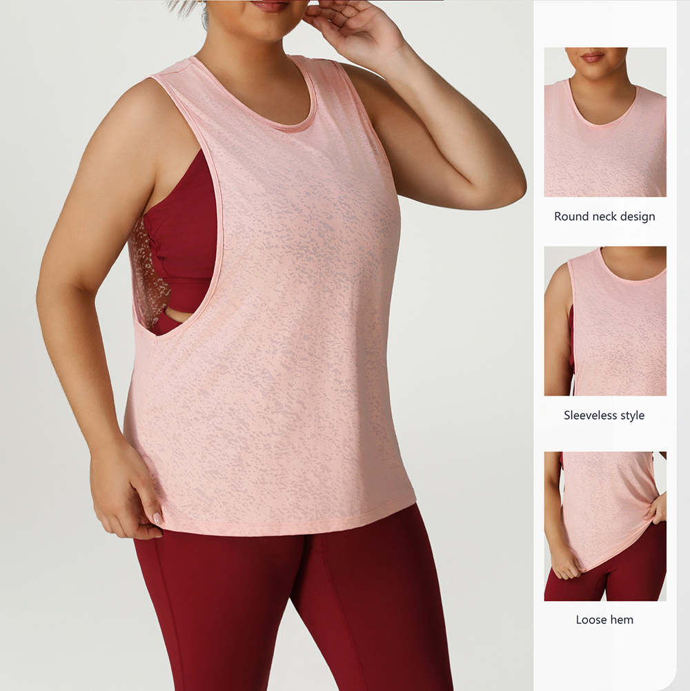 Wholesale Women's Oversized Sleeveless Casual Sport Top Round Neck Breathable Running Training Yoga Vest