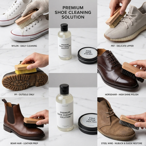 Kit d'entretien des chaussures OEM ODM personnalisé avec logo, <span class=keywords><strong>brosse</strong></span> de nettoyage à poils doux, moyens et durs pour baskets, chaussures en cuir et <span class=keywords><strong>daim</strong></span> – Fournisseur d'usine - Product Image 5
