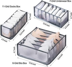 Pack of 3 Foldable Closet Organizers and <b>Storage</b> Dresser Drawer Dividers Drawer Organizer <b>Clothes</b> - Product Image 4