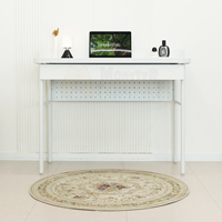Bureau d'écriture moderne et élégant en métal avec tiroir de rangement, design durable pour la maison/le bureau