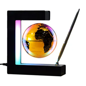 New E shape floating, rotating and lighting globe with decoration pen