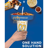 Tasse à emporter en verre PET PP de qualité alimentaire éco recyclable à impression personnalisée Thé Boba 2 en 1 Tasse en plastique avec bol à collation Plateau de baignoire