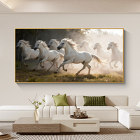 Peintures murales sur toile de grande taille représentant sept chevaux, pour salon, décoration animale personnalisée, impression HD