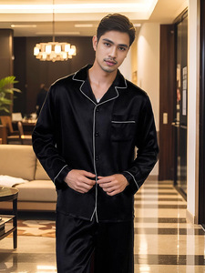 Regalo de San Valentín: <span class=keywords><strong>Pijamas</strong></span> de lujo de seda 100% para parejas, hombre y mujer, conjunto de alta gama para estar en casa. - Product Image 5
