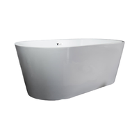 Baignoire autoportante ovale moderne en acrylique blanc de luxe, écologique, 1,7 m, pour 1 personne, avec fonction massage et drain, pour hôtels et villas, garantie 3 ans