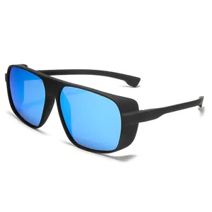 Venta al por mayor clips cara escudo-Gafas de sol deportivas para hombre, lentes con protección lateral, UV400, Oem, 2021