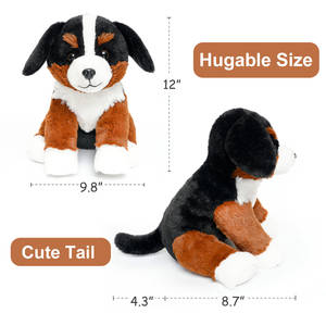 Gerçekçi Özel Simülasyon Bernese Dağ Köpeği Peluş Oyuncak Toptan Satış Yumuşak Kulaklı Sarılabilen Sevimli Hayvan Bebek - Product Image 5
