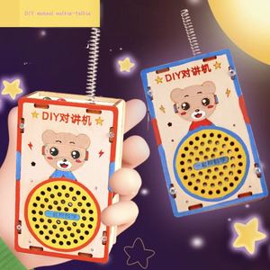 Walkie-talkie para niños, experimento científico, tecnología de <span class=keywords><strong>madera</strong></span> DIY, pequeña producción de 200 metros, juguete de paginación inalámbrica, juguetes de <span class=keywords><strong>madera</strong></span> - Product Image 3