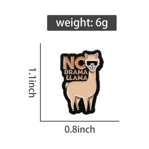 No Drama <span class=keywords><strong>Llama</strong></span> esmalte Pins personalizado divertido lindo Alpaca broches insignias de solapa Animal joyería regalo para niños amigos - Product Image 6