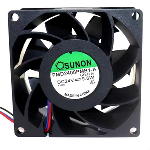 Ventilador Axial SUNON PMD2408PMB1-A(2).GN 80x80x38mm 24V 9.6W, Alto Flujo de Aire, Refrigeración Industrial, Aspas de Plástico, Control por Botón, 2800 RPM - Product Image 1