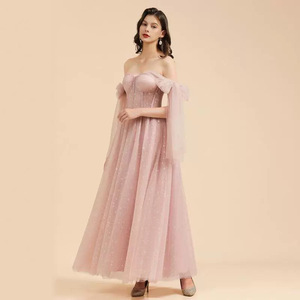 S3504L - Vestido Maxi con Estampado de Lunares Rosa Dulce, Etéreo y <span class=keywords><strong>Elegante</strong></span>, Perfecto para una Noche Sofisticada y Fresca - Product Image 2