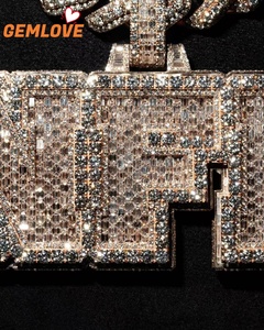 GEMLOVE - Juego de Joyería para Hombre con Colgante de Letra NFL con Diamantes, Cadena Cubana de Oro de 18K, Estilo Hip Hop, para Fiestas y Aniversarios - Product Image 4