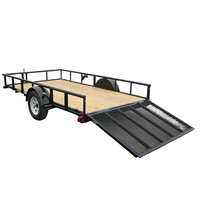 Remorque utilitaire ATV avec rampe, petite remorque à essieu simple en acier galvanisé, capacité de charge de 750 kg, frein électrique