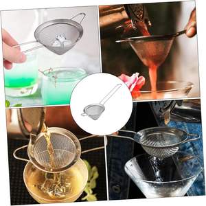 Colador de malla fina de acero inoxidable para bar al por mayor con diseño de oreja de apoyo ancha y asa de lazo - Product Image 3