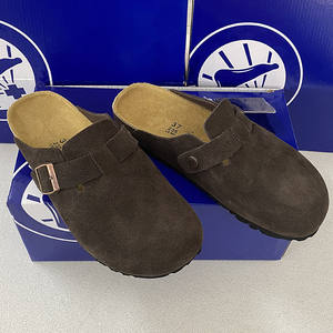 Sandalias de corcho Boston de fabricante OEM, toboganes Unisex inspirados en Birkenstocks de cuero de vaca con pie anatómico, Zapatillas de casa - Product Image 3