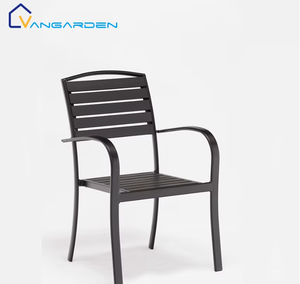 طقم طاولة وكراسي خارجي يحاكي الخشب، مقاوم للماء وسريع الجفاف ومضاد للصدأ، أثاث بسيط للحدائق والشرفات - Product Image 6