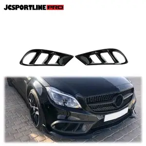 Fits for Mercedes Benz W218 Sport 14-17 Front Bumper Grill Fog Air Vent Cover Gloss black
