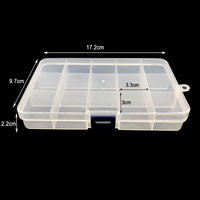 Boîte de rangement transparente rectangulaire à 15 compartiments en plastique PP de haute qualité pour la vente en gros