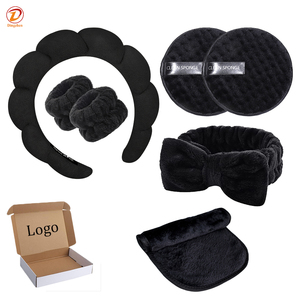 Coffret cadeau de soins de beauté, tampons démaquillants en <span class=keywords><strong>microfibre</strong></span>, éponge nettoyante pour le visage lavable, ensemble de bandeaux avec logo personnalisé - Product Image 4