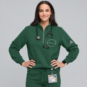 Sudadera con capucha personalizada RN BSN para enfermeras, con cremallera de un cuarto, regalo de graduación médica, bordado de caduceo en la manga, regalos POD para dropshipping - Product Image 4