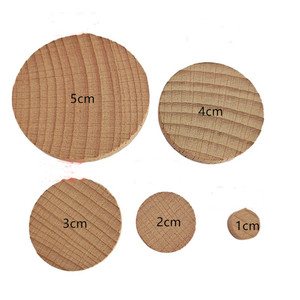 1-5cm legno naturale colore faggio rotondo moneta fetta fai da te artigianato in legno ritaglio chip - Product Image 1
