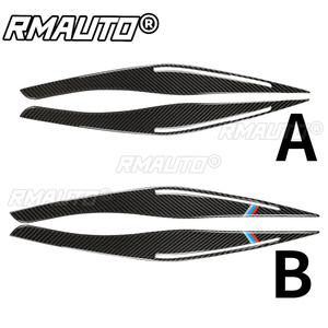 RMAUTO 2 pièces, autocollants de garniture pour phares en fibre de carbone véritable, kit carrosserie pour BMW E90 F30 F10, accessoires de voiture - Product Image 3