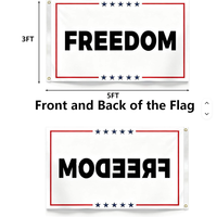 Drapeau blanc de la liberté 3x5 pieds, résistant à la décoloration, indéchirable, drapeau d'extérieur avec œillets en laiton, adapté aux conditions de vent fort