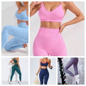 <span class=keywords><strong>Ensemble</strong></span> de <span class=keywords><strong>sport</strong></span> 2 pièces pour <span class=keywords><strong>femme</strong></span>, léger et respirant, en aloe vera, sans couture, pour yoga et gym, nouveau design personnalisé de haute qualité - Product Image 2